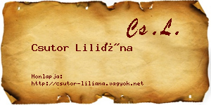 Csutor Liliána névjegykártya